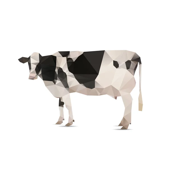 Illustration of origami cow with spots isolated on white backgro — Stock Vector