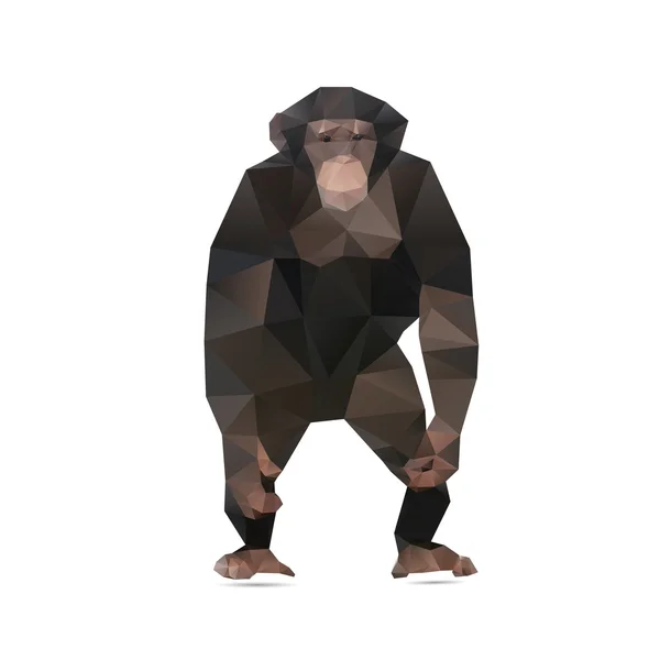 Ілюстрація орігамі коричнева мавпа — стоковий вектор