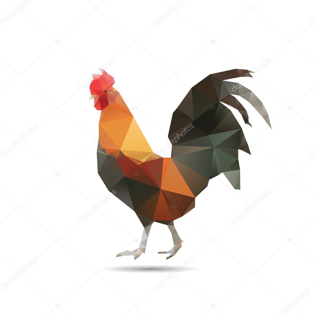 Abstract cock isolated on a white backgrounds 