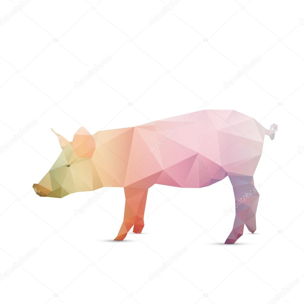 Abstract pig isolated on a white backgrounds, vector illustration