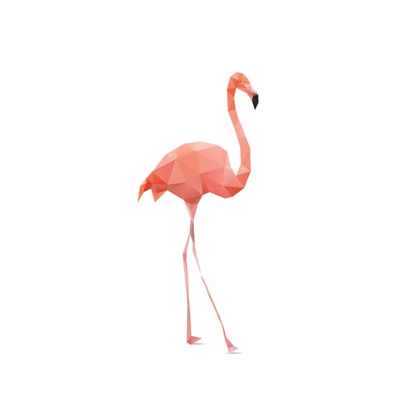 Vetor - Flamingo geométrico (ilustração de muitos triângulos ) — Vetor de Stock