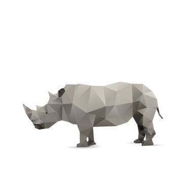 Abstract rhino isolated on a white backgrounds  clipart