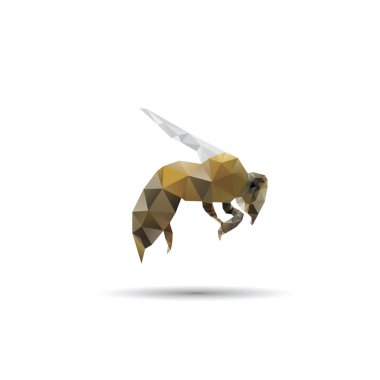 Bee abstract isolated on a white backgrounds  clipart