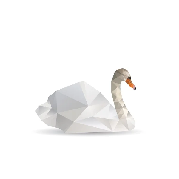 Cygne isolé sur un fond blanc, illustration vectorielle — Image vectorielle