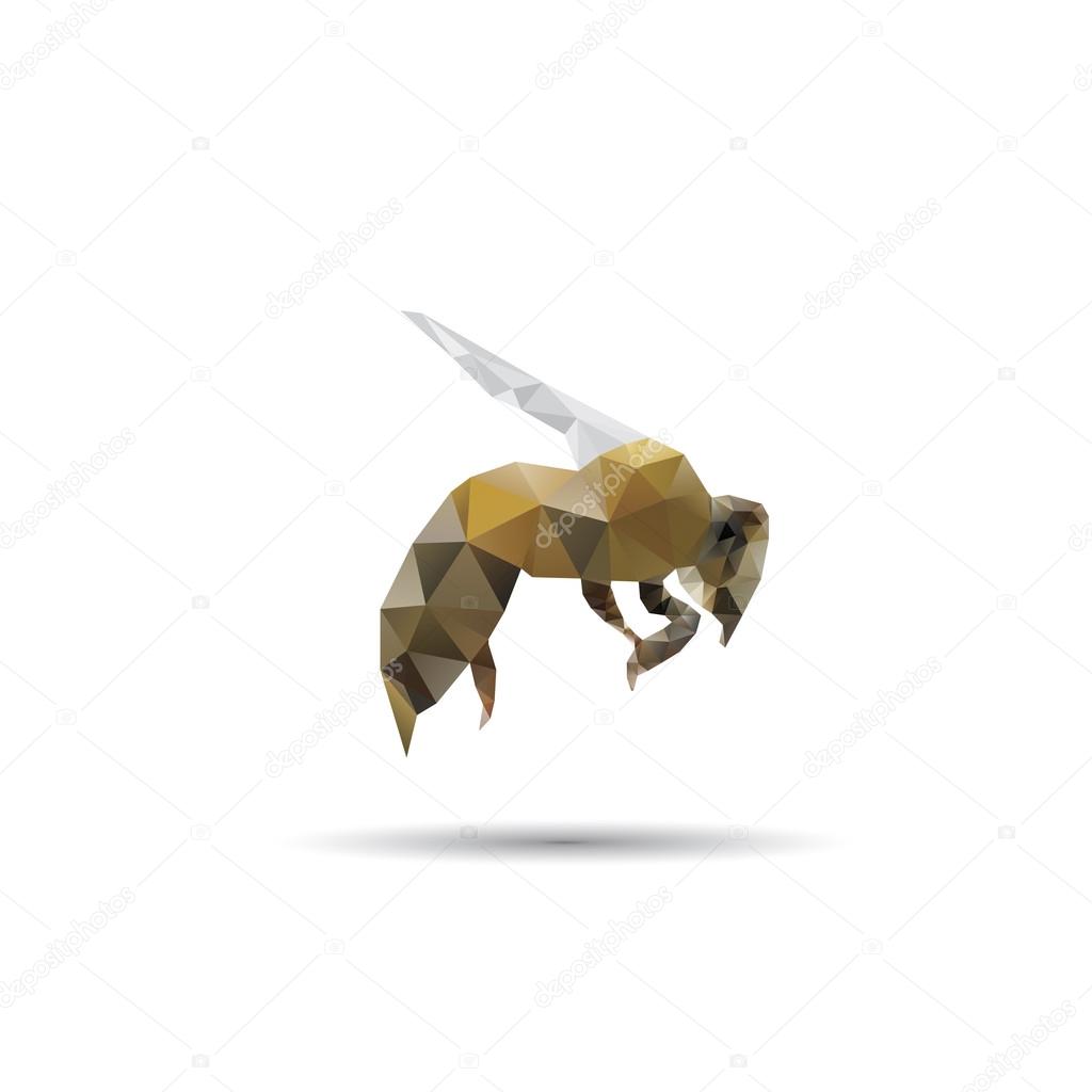 Bee abstract isolated on a white backgrounds