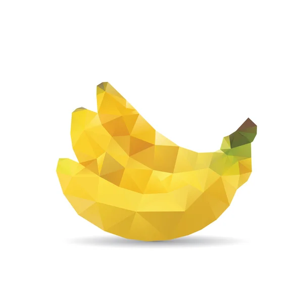 Fruta poligonal geométrica, triângulos, banana, vector illustratio — Vetor de Stock