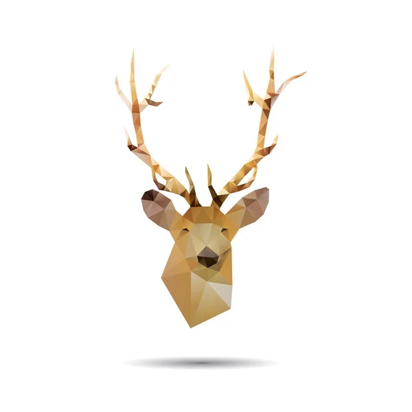 Testa di cervo astratta isolata su sfondo bianco, illus vettoriale — Vettoriale Stock