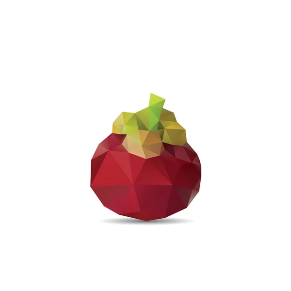 Polygonal fruit - mangosteen. Vector illustration — Stock Vector