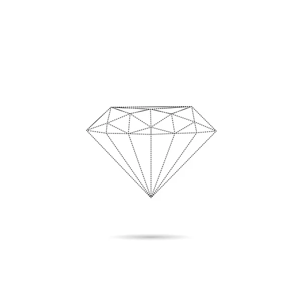 Diamante abstracto aislado en un fondo blanco — Vector de stock