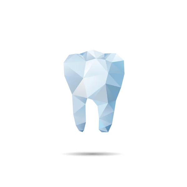 Dente vettoriale blu poligonale. Illustrazione astratta — Vettoriale Stock