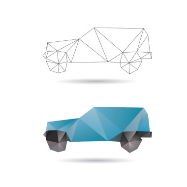 Blue car isolated on a white backgrounds clipart