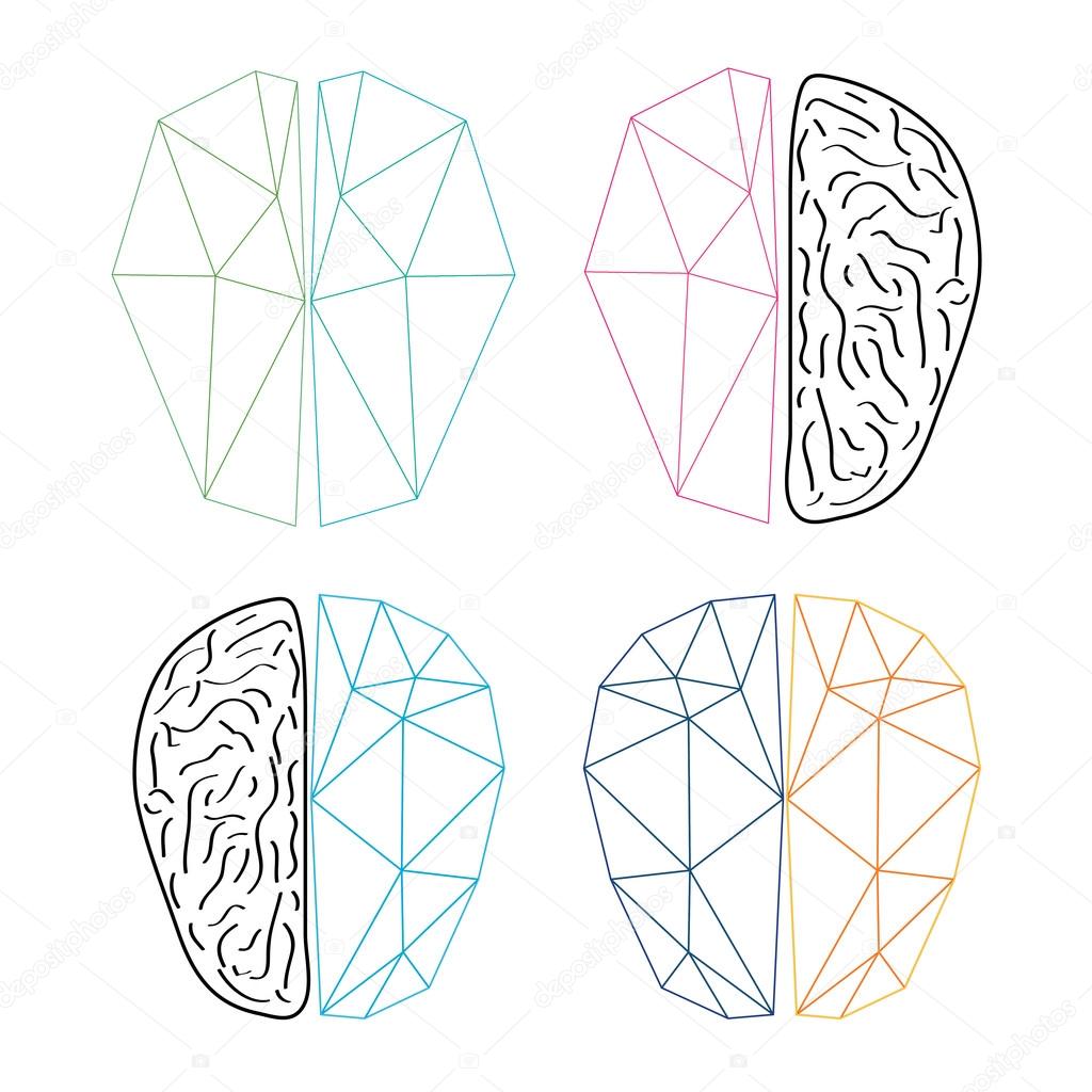 Abstract brain isolated on a white backgrounds 
