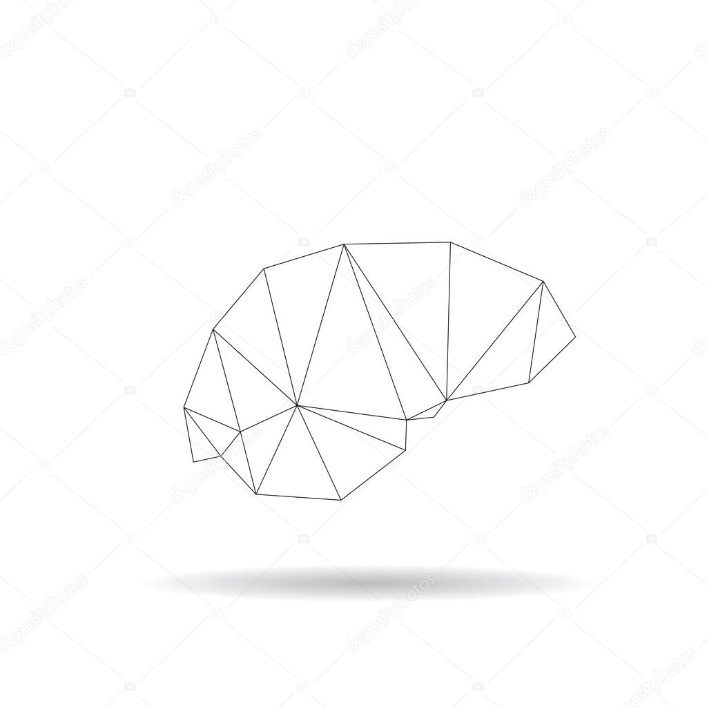 Abstract brain isolated on a white backgrounds
