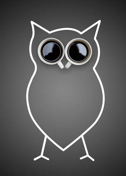 Owl coffee — Stock Photo, Image