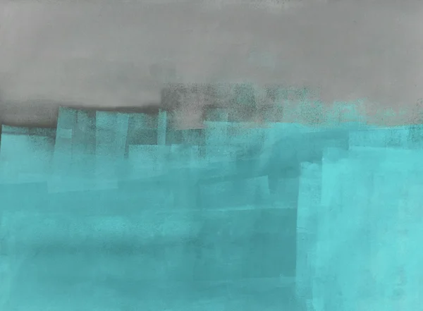 Grijs en Turquoise abstracte kunst schilderij — Stockfoto