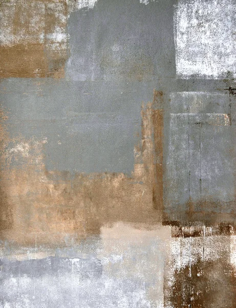 Pintura de arte abstracta gris y marrón — Foto de Stock