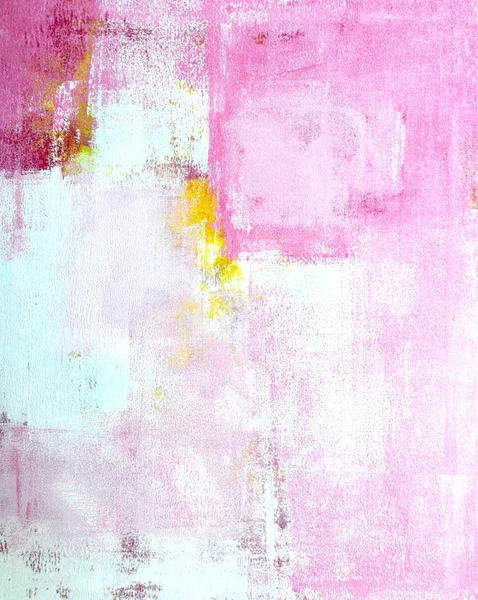 Pittura astratta rosa e gialla — Foto Stock