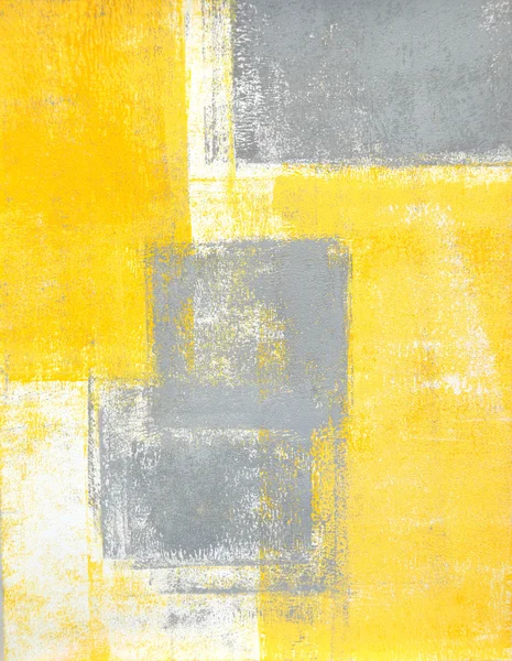 Peinture abstraite d'art gris et jaune — Photo