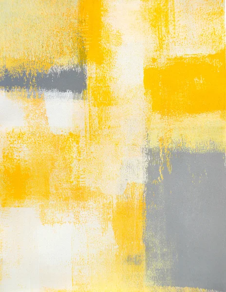Pittura astratta grigia e gialla — Foto Stock