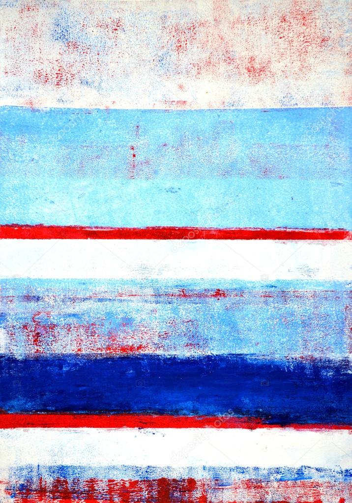 Red, White and Blue Abstract Art Painting