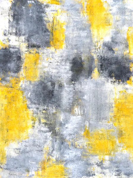 Peinture abstraite d'art noir et jaune — Photo