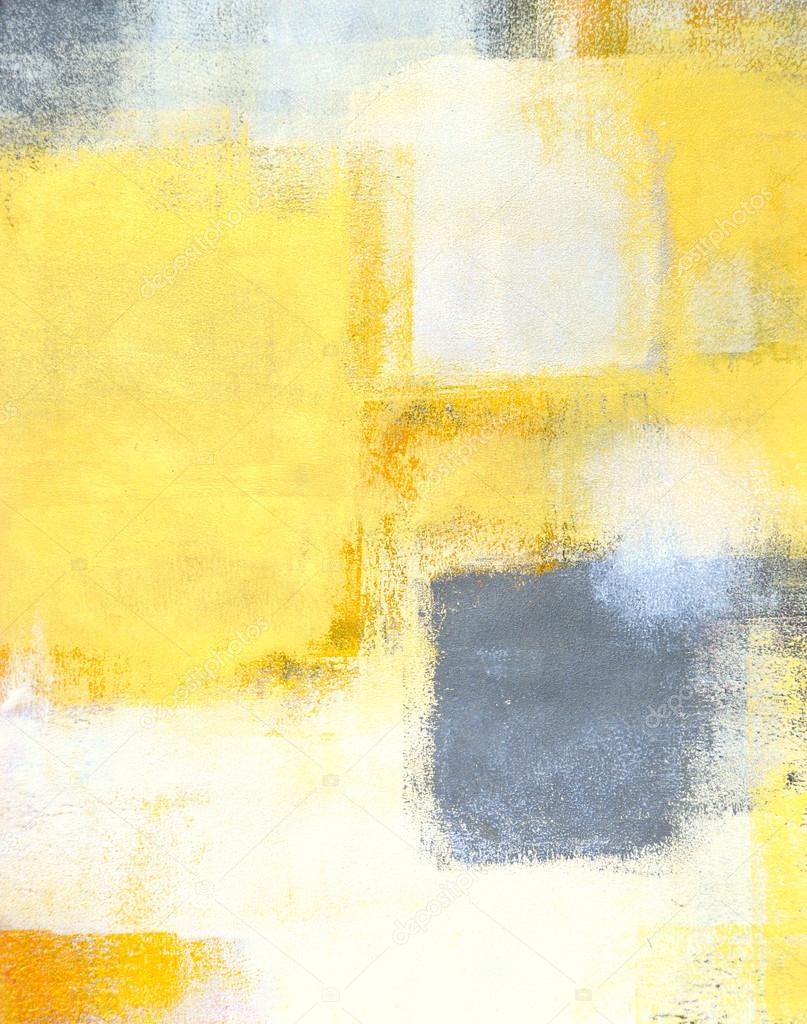 Grey and Yellow Abstract Art Painting