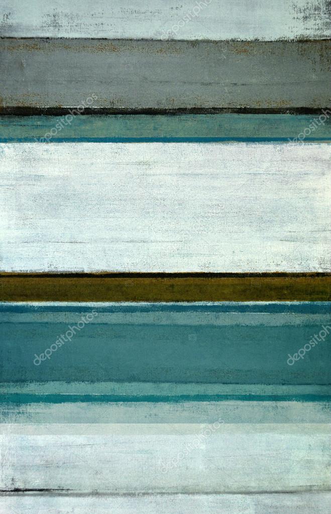 Verde azulado y marrón pintura de arte abstracto — Foto de stock