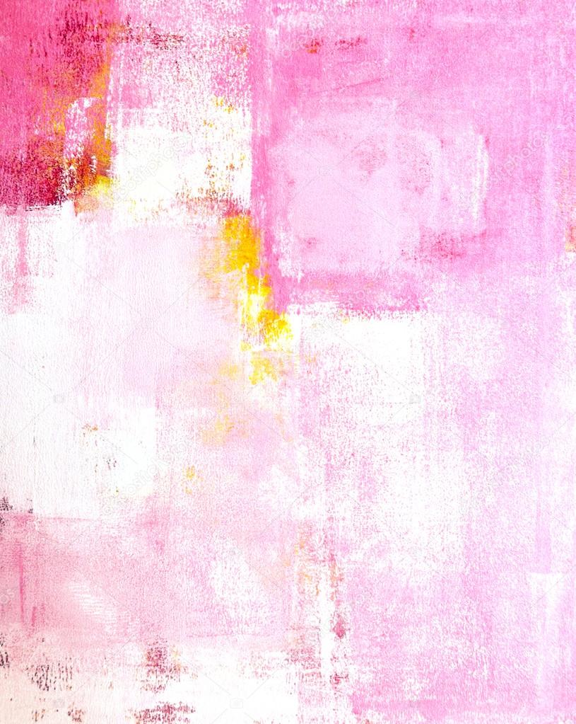 Pink and Yellow Abstract Art Painting — Stock Photo © t30gallery 64713305