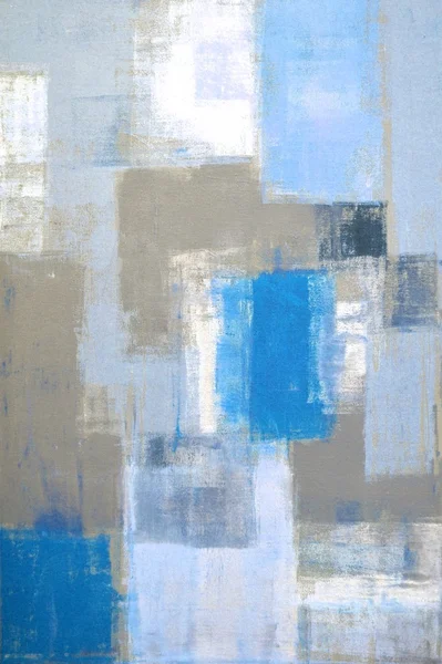 Pintura abstrata azul e cinza da arte — Fotografia de Stock