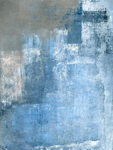 Blauw en grijs abstracte kunst schilderij — Stockfoto