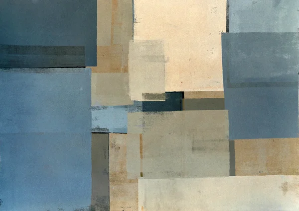 Pintura de arte abstracta azul y marrón —  Fotos de Stock