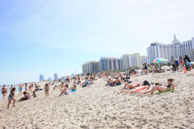 Miami, Florida - 9 Nisan: Harcama zamanında Miami beach üzerinde 9 Nisan 2016 Miami, Florida