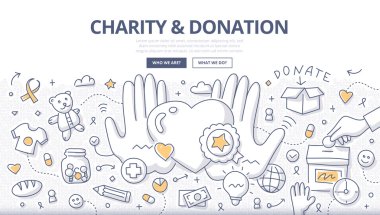 Charity & Donation Doodle Concept clipart