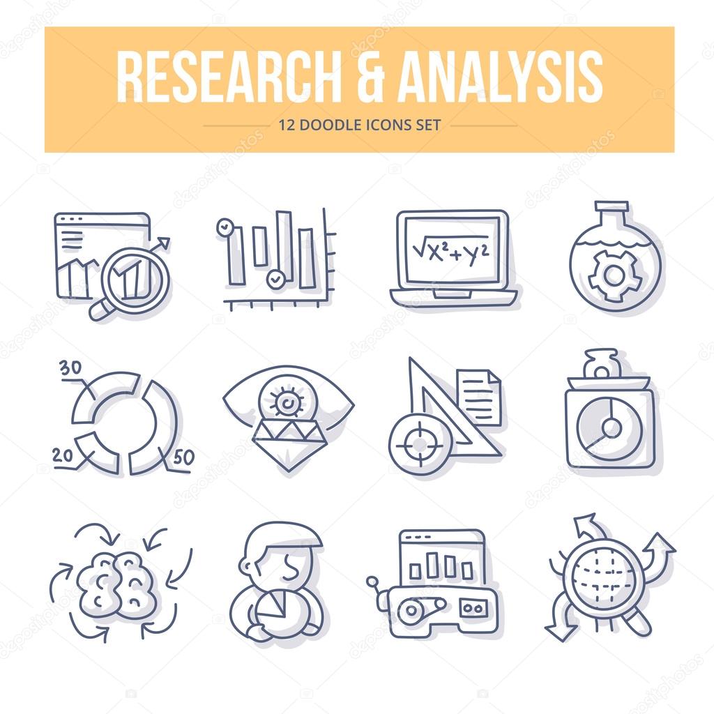 Research & Analysis Doodle Icons