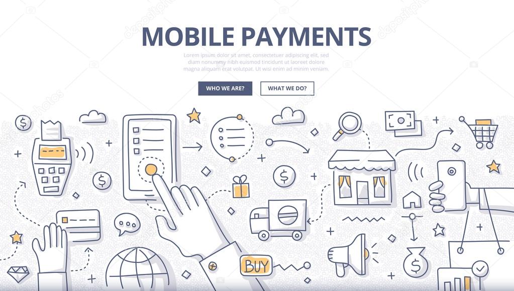 Mobile Payments Doodle Concept