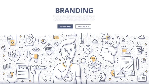 Concepto de Doodle Branding — Vector de stock