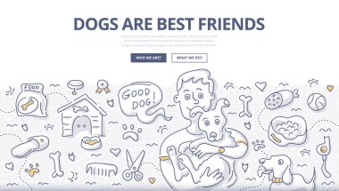 Köpek bakım Doodle kavramı