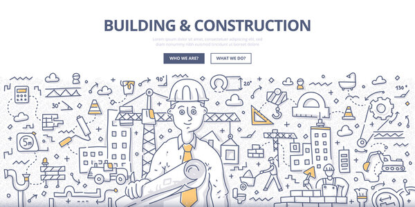 Building & Construction Doodle Concept