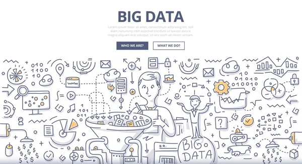 Big Data-Doodle-Konzept — Stockvektor