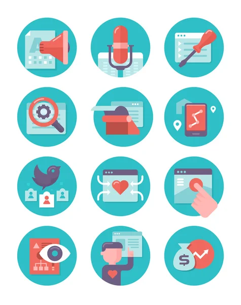 Content Marketing and SEO Icons — Stock Vector