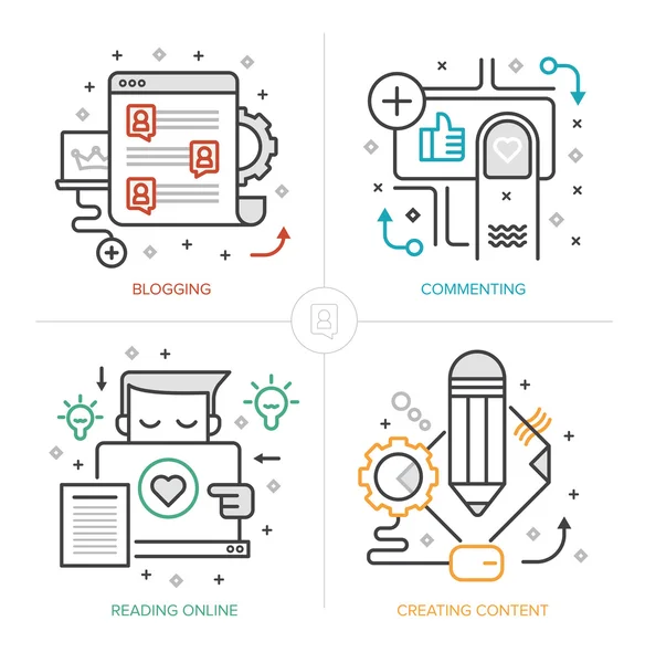 Blogging y creación de contenido Ilustraciones de stock libres de derechos