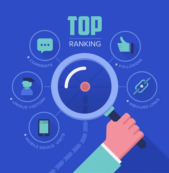 Ranking do site de rastreamento — Vetor de Stock