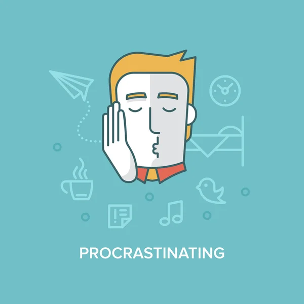 Procrastinating — Stok Vektör