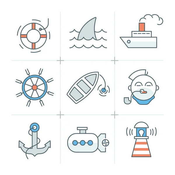 Nautical Icons Collection — Stock Vector