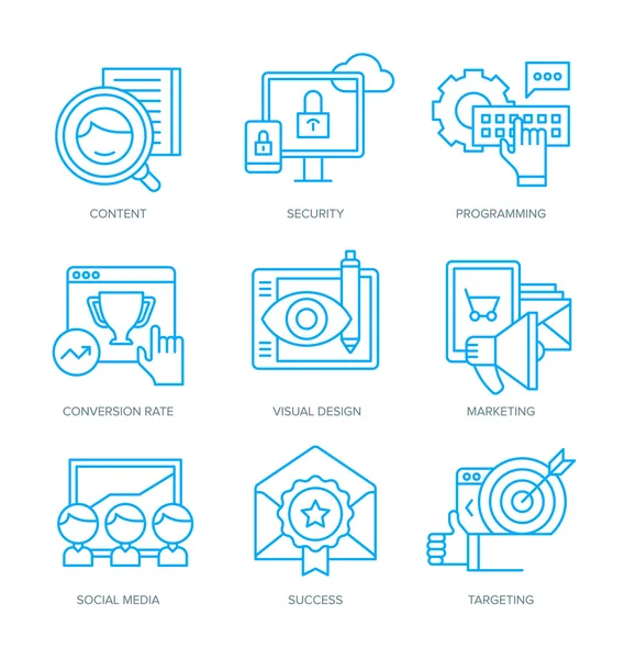 SEO and Digital Marketing Icons — Stock Vector