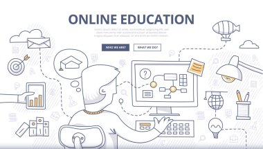 Online Education Doodle Concept