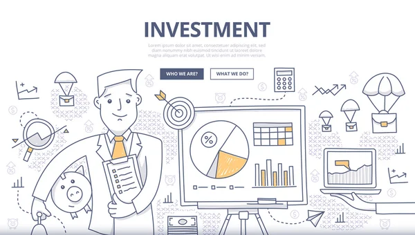 Investment Doodle Concept Stockvektor