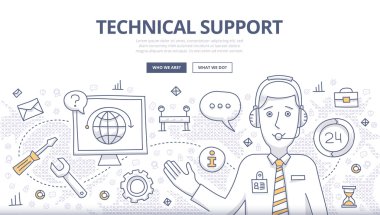 Technical Support Doodle Concept clipart