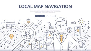 Harita navigasyon Doodle kavramı