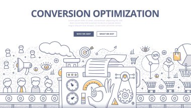 Dönüşüm Optimizasyon Doodle kavramı